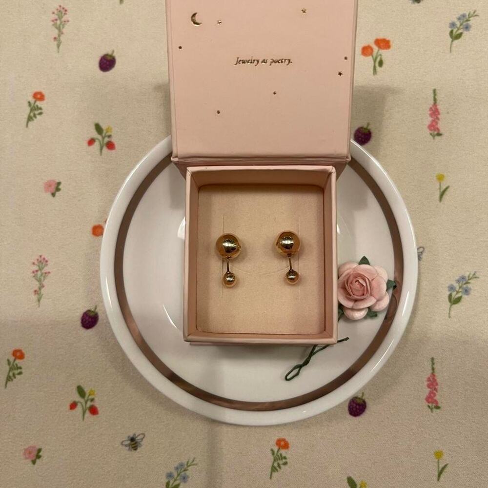 Catbird 10k Gold Reversible Ball Earrings Front or Back 🦢 - Picture 3 of 6